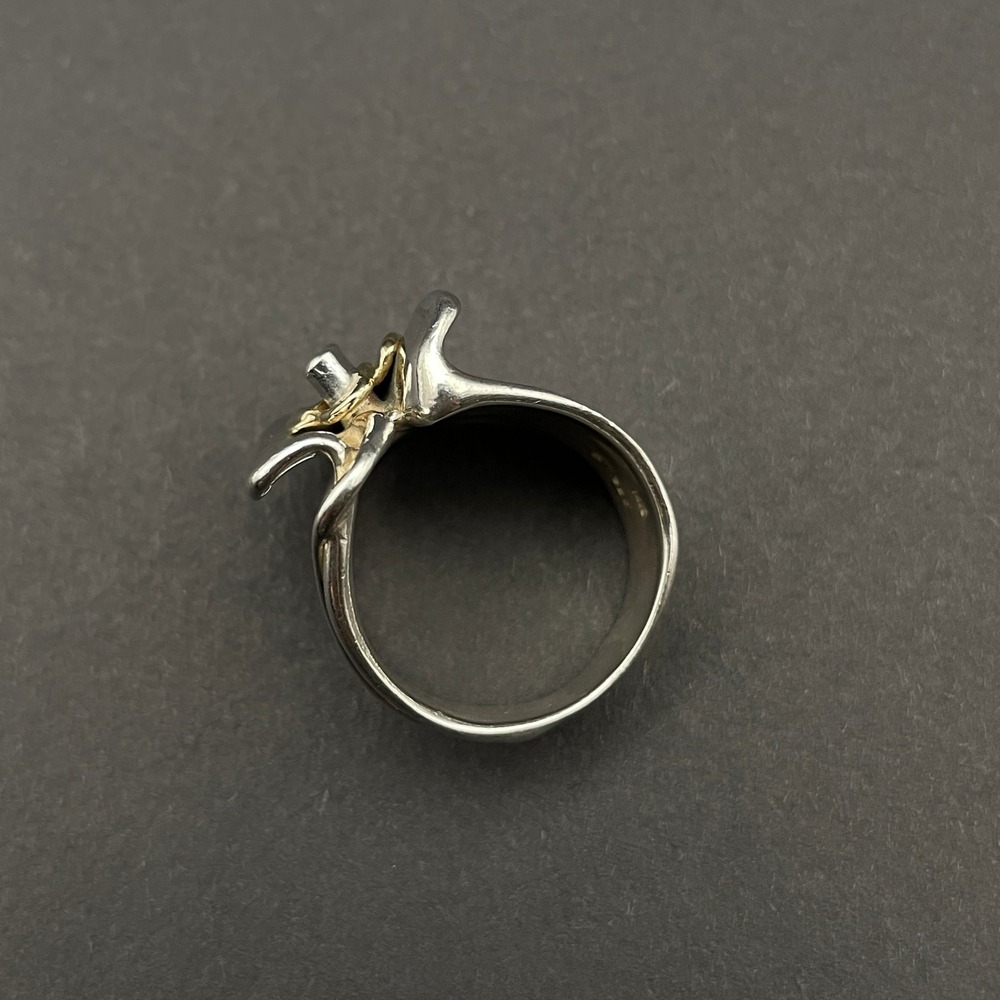 Israel Hagit Gorali Diamond Accent 14K Yellow Gold Sterling Silver Heart Ring - Picture 7 of 11